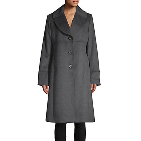 NWT Jones New York Notch-Collar Walker Coat